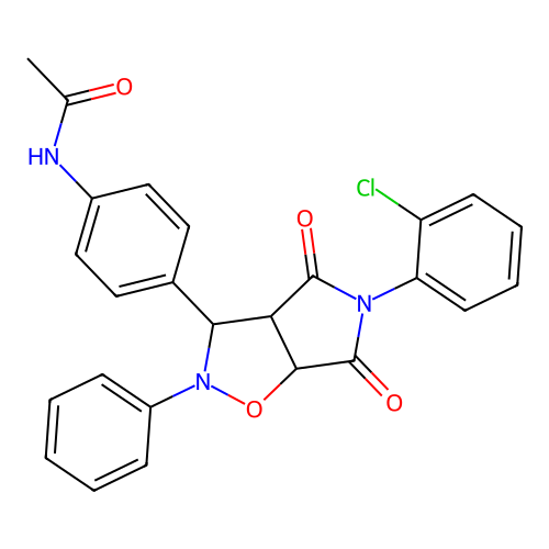 N-(4-(5-(2-chlorophenyl)-4,6-dioxo-2-phenylhexahydro-2H-pyrrolo[3,4-d]isoxazol-3-yl)phenyl)acetamide structure