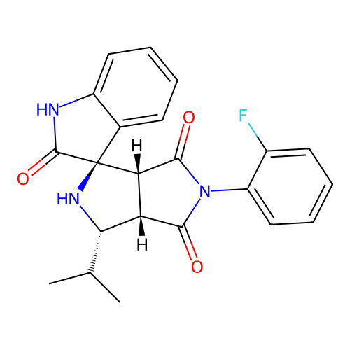 (1'R,3'S,3a'S,6a'R)-5'-(2-fluorophenyl)-3'-isopropyl-3',3a'-dihydro-2'H-spiro[indoline-3,1'-pyrrolo[3,4-c]pyrrole]-2,4',6'(5'H,6a'H)-trione structure