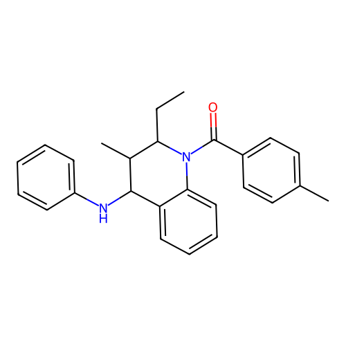 (2-ethyl-3-methyl-4-(phenylamino)-3,4-dihydroquinolin-1(2H)-yl)(p-tolyl)methanone structure
