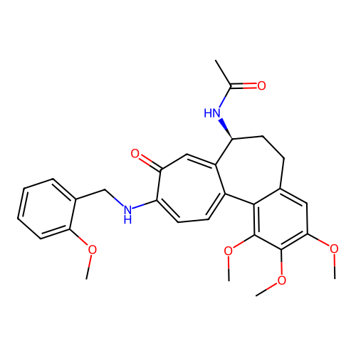 (S)-N-(1,2,3-trimethoxy-10-((2-methoxybenzyl)amino)-9-oxo-5,6,7,9-tetrahydrobenzo[a]heptalen-7-yl)acetamide structure
