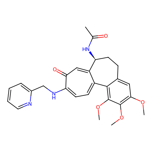 (S)-N-(1,2,3-trimethoxy-9-oxo-10-((pyridin-2-ylmethyl)amino)-5,6,7,9-tetrahydrobenzo[a]heptalen-7-yl)acetamide structure