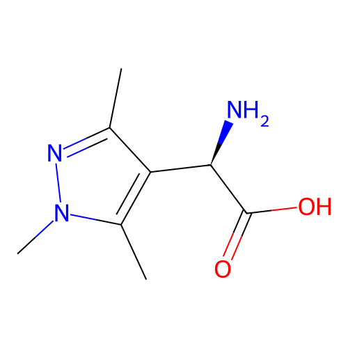 (2R)-2-amino-2-(trimethyl-1H-pyrazol-4-yl)acetic acid structure