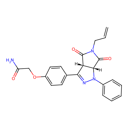 2-(4-((3aR,6aR)-5-allyl-4,6-dioxo-1-phenyl-1,3a,4,5,6,6a-hexahydropyrrolo[3,4-c]pyrazol-3-yl)phenoxy)acetamide structure