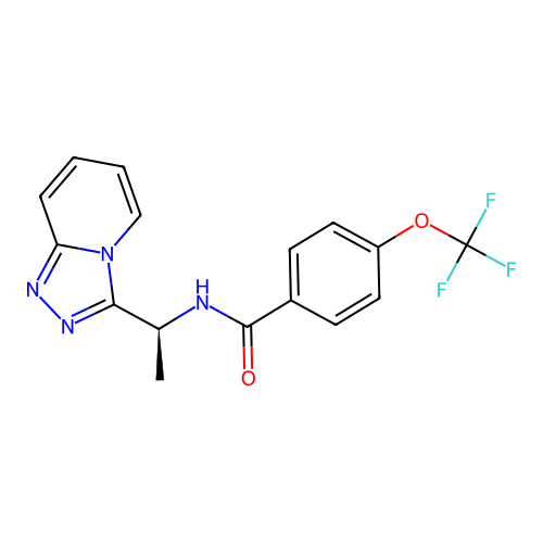 N-[(1S)-1-([1,2,4]triazolo[4,3-a]pyridin-3-yl)ethyl]-4-(trifluoromethoxy)benzamide structure