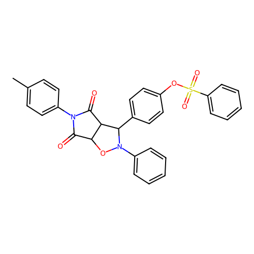 [4-[5-(4-methylphenyl)-4,6-dioxo-2-phenyl-3a,6a-dihydro-3H-pyrrolo[3,4-d][1,2]oxazol-3-yl]phenyl] benzenesulfonate structure