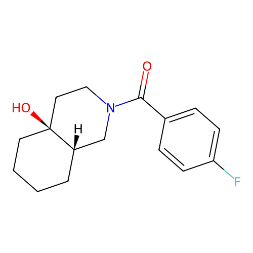 (4-fluorophenyl)((4aS,8aS)-4a-hydroxyoctahydroisoquinolin-2(1H)-yl)methanone structure