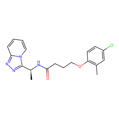 4-(4-chloro-2-methylphenoxy)-N-[(1S)-1-([1,2,4]triazolo[4,3-a]pyridin-3-yl)ethyl]butanamide structure