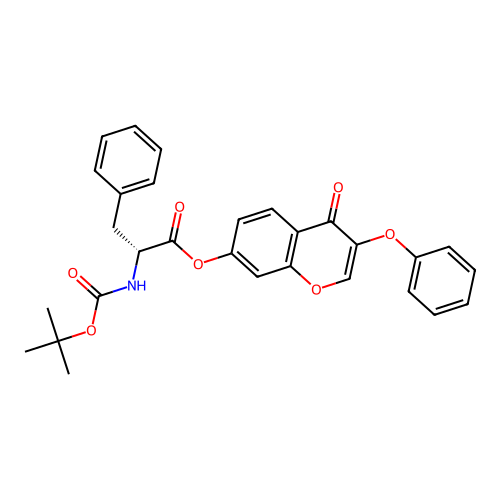 (R)-4-oxo-3-phenoxy-4H-chromen-7-yl 2-((tert-butoxycarbonyl)amino)-3-phenylpropanoate structure