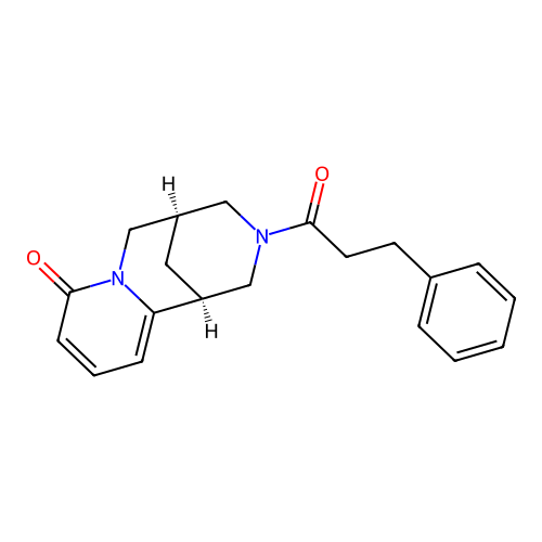 (1S,5R)-3-(3-phenylpropanoyl)-1,2,3,4,5,6-hexahydro-8H-1,5-methanopyrido[1,2-a][1,5]diazocin-8-one structure