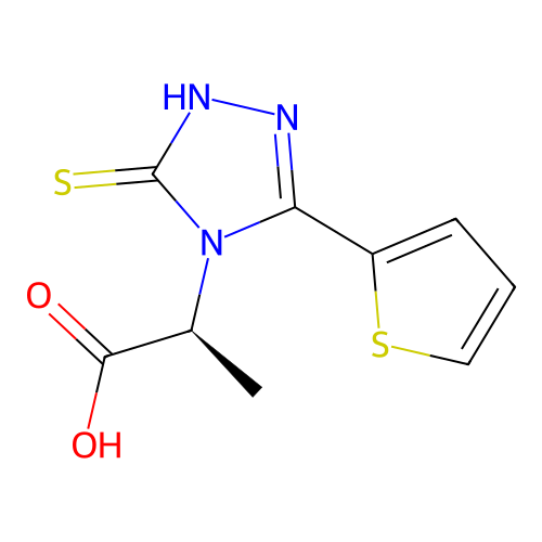 (2S)-2-[3-Sulfanyl-5-(thiophen-2-yl)-4H-1,2,4-triazol-4-yl]propanoic acid structure