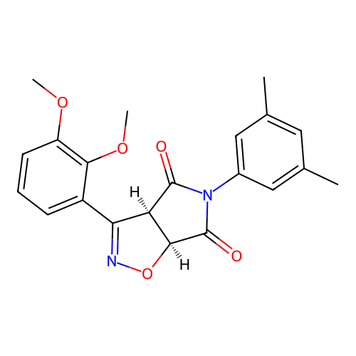 (3aR,6aS)-3-(2,3-dimethoxyphenyl)-5-(3,5-dimethylphenyl)-3a,6a-dihydropyrrolo[3,4-d][1,2]oxazole-4,6-dione structure