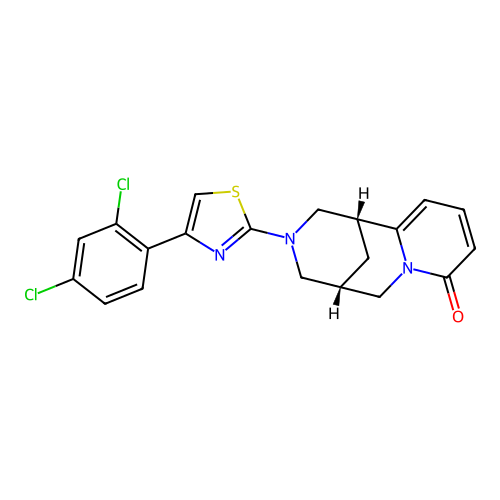 (1R,5R)-3-(4-(2,4-dichlorophenyl)thiazol-2-yl)-3,4,5,6-tetrahydro-1H-1,5-methanopyrido[1,2-a][1,5]diazocin-8(2H)-one structure