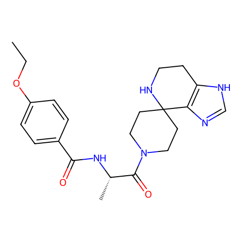 (S)-4-ethoxy-N-(1-oxo-1-(1,5,6,7-tetrahydrospiro[imidazo[4,5-c]pyridine-4,4'-piperidin]-1'-yl)propan-2-yl)benzamide structure