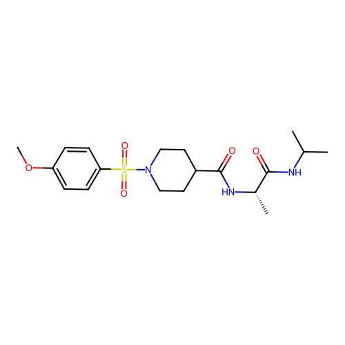 (S)-N-(1-(isopropylamino)-1-oxopropan-2-yl)-1-((4-methoxyphenyl)sulfonyl)piperidine-4-carboxamide structure