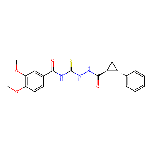 3,4-dimethoxy-N-[[[(1S,2S)-2-phenylcyclopropanecarbonyl]amino]carbamothioyl]benzamide structure