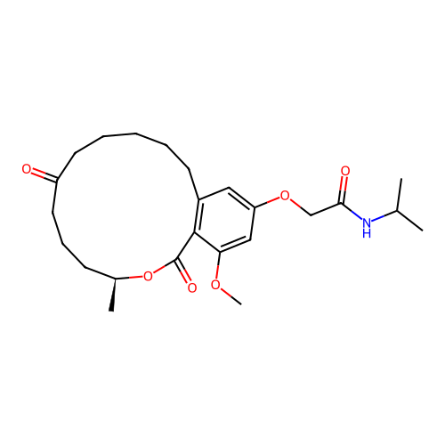 (S)-N-isopropyl-2-((16-methoxy-3-methyl-1,7-dioxo-3,4,5,6,7,8,9,10,11,12-decahydro-1H-benzo[c][1]oxacyclotetradecin-14-yl)oxy)acetamide structure