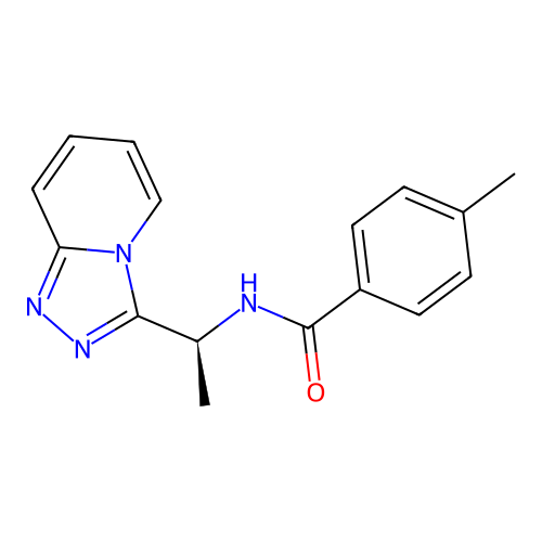 4-methyl-N-[(1S)-1-([1,2,4]triazolo[4,3-a]pyridin-3-yl)ethyl]benzamide structure