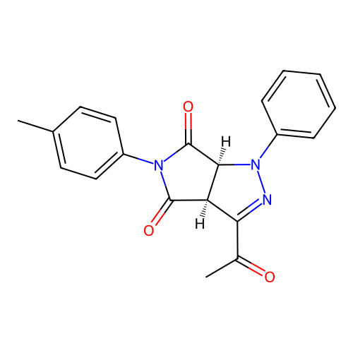 (3aS,6aS)-3-acetyl-1-phenyl-5-(p-tolyl)-1,6a-dihydropyrrolo[3,4-c]pyrazole-4,6(3aH,5H)-dione structure