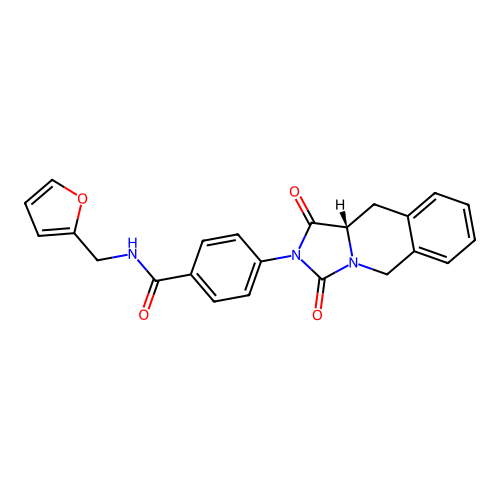 (S)-4-(1,3-dioxo-10,10a-dihydroimidazo[1,5-b]isoquinolin-2(1H,3H,5H)-yl)-N-(furan-2-ylmethyl)benzamide structure