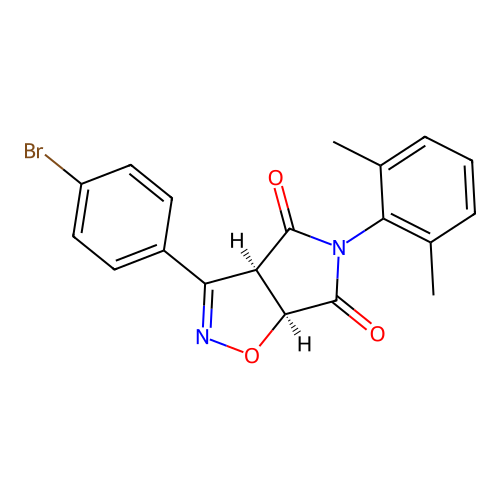 (3aR,6aS)-3-(4-bromophenyl)-5-(2,6-dimethylphenyl)-3a,6a-dihydropyrrolo[3,4-d][1,2]oxazole-4,6-dione structure