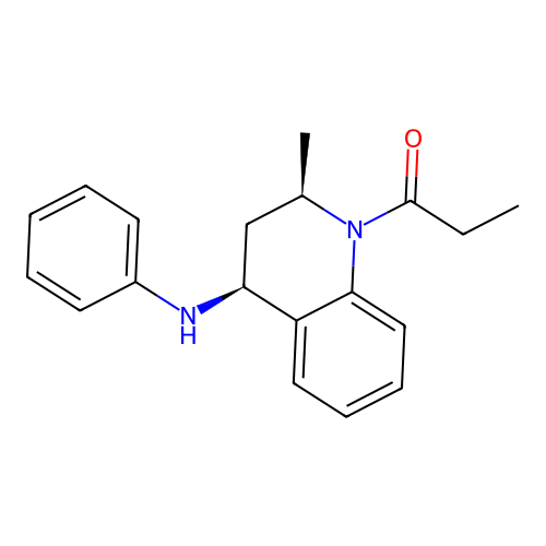 1-((2R,4S)-2-methyl-4-(phenylamino)-3,4-dihydroquinolin-1(2H)-yl)propan-1-one structure