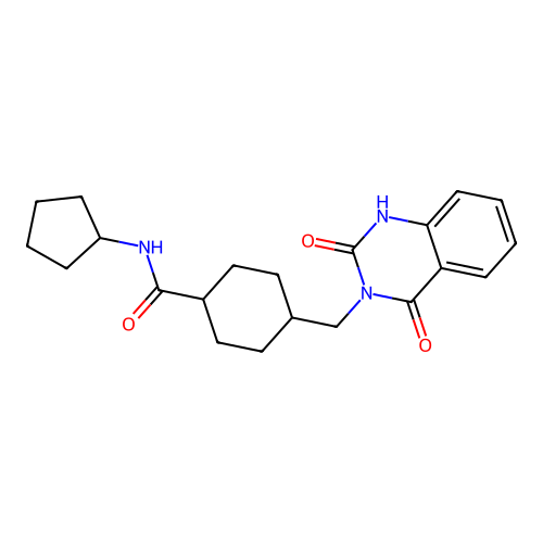 N-cyclopentyl-4-[(2,4-dioxo-1H-quinazolin-3-yl)methyl]cyclohexane-1-carboxamide structure