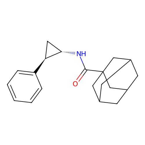 (3S,5S,7S)-N-((1S,2R)-2-phenylcyclopropyl)adamantane-1-carboxamide structure