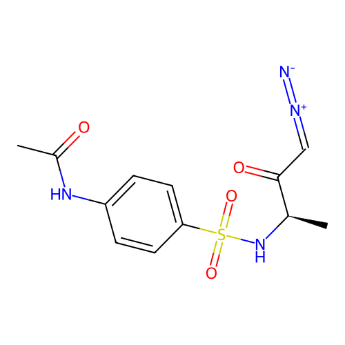 (R)-N-(4-(N-(4-diazo-3-oxobutan-2-yl)sulfamoyl)phenyl)acetamide structure
