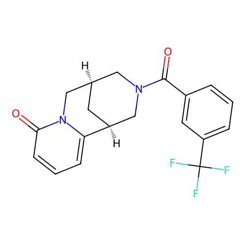 (1S,5R)-3-{[3-(trifluoromethyl)phenyl]carbonyl}-1,2,3,4,5,6-hexahydro-8H-1,5-methanopyrido[1,2-a][1,5]diazocin-8-one structure