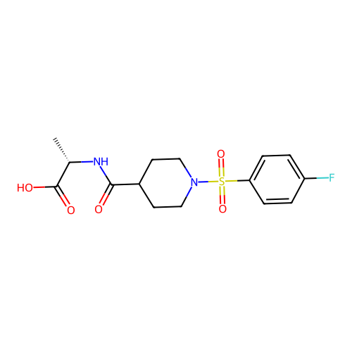(2S)-2-[[1-(4-fluorophenyl)sulfonylpiperidine-4-carbonyl]amino]propanoic Acid structure