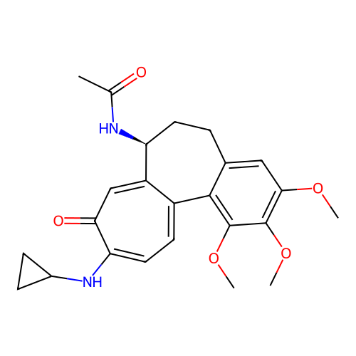 (S)-N-(10-(cyclopropylamino)-1,2,3-trimethoxy-9-oxo-5,6,7,9-tetrahydrobenzo[a]heptalen-7-yl)acetamide structure