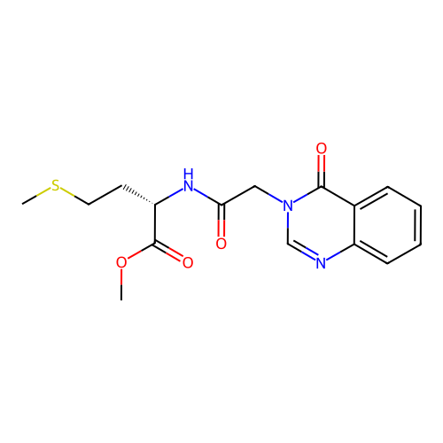 methyl N-[(4-oxoquinazolin-3(4H)-yl)acetyl]-L-methioninate structure