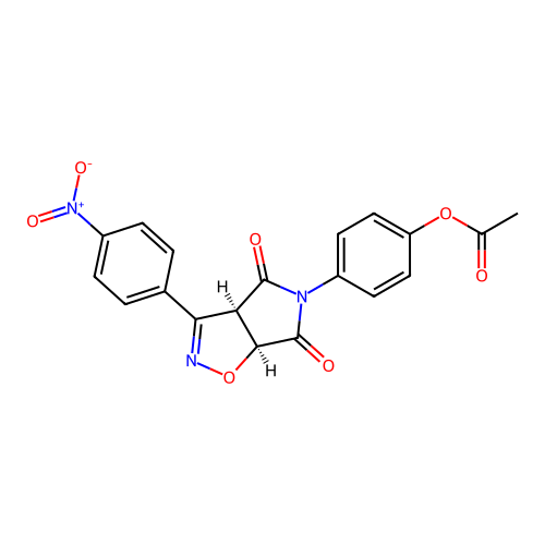 [4-[(3aR,6aS)-3-(4-nitrophenyl)-4,6-dioxo-3a,6a-dihydropyrrolo[3,4-d][1,2]oxazol-5-yl]phenyl] acetate structure