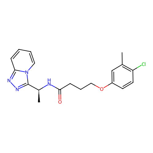 4-(4-chloro-3-methylphenoxy)-N-[(1S)-1-([1,2,4]triazolo[4,3-a]pyridin-3-yl)ethyl]butanamide structure