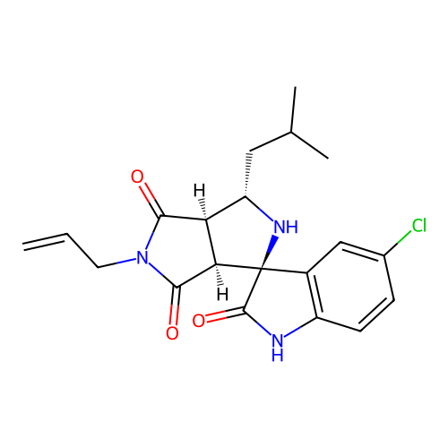 (1'S,3'S,3a'R,6a'S)-5'-allyl-5-chloro-3'-isobutyl-3',3a'-dihydro-2'H-spiro[indoline-3,1'-pyrrolo[3,4-c]pyrrole]-2,4',6'(5'H,6a'H)-trione structure