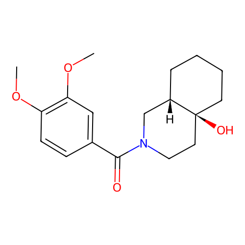 [(4aS,8aS)-4a-hydroxy-1,3,4,5,6,7,8,8a-octahydroisoquinolin-2-yl]-(3,4-dimethoxyphenyl)methanone structure