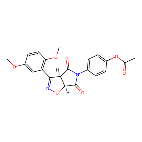 [4-[(3aR,6aS)-3-(2,5-dimethoxyphenyl)-4,6-dioxo-3a,6a-dihydropyrrolo[3,4-d][1,2]oxazol-5-yl]phenyl] acetate structure