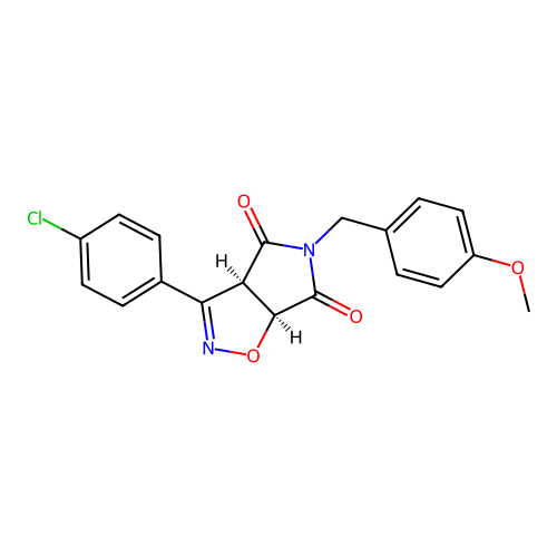 (3aR,6aS)-3-(4-chlorophenyl)-5-(4-methoxybenzyl)-3aH-pyrrolo[3,4-d][1,2]oxazole-4,6(5H,6aH)-dione structure