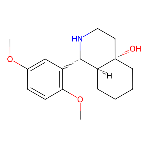 (1R,4aS,8aS)-1-(2,5-dimethoxyphenyl)octahydroisoquinolin-4a(2H)-ol structure