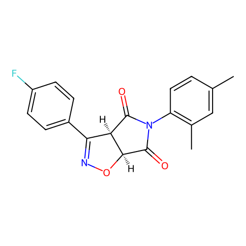 (3aR,6aS)-5-(2,4-dimethylphenyl)-3-(4-fluorophenyl)-3a,6a-dihydropyrrolo[3,4-d][1,2]oxazole-4,6-dione structure