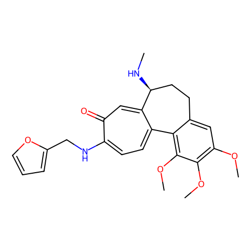 (7S)-10-(furan-2-ylmethylamino)-1,2,3-trimethoxy-7-(methylamino)-6,7-dihydro-5H-benzo[a]heptalen-9-one structure