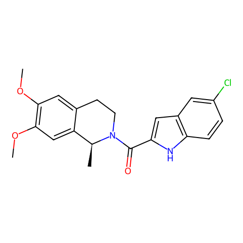 (5-chloro-1H-indol-2-yl)-[(1S)-6,7-dimethoxy-1-methyl-3,4-dihydro-1H-isoquinolin-2-yl]methanone structure