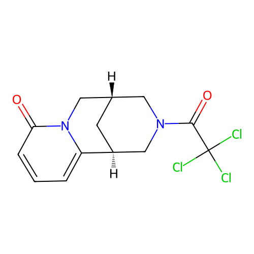 (1S,5S)-3-(trichloroacetyl)-1,2,3,4,5,6-hexahydro-8H-1,5-methanopyrido[1,2-a][1,5]diazocin-8-one structure