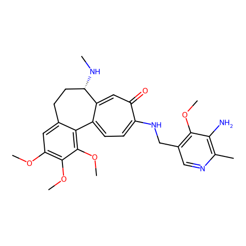 (7S)-10-[(5-amino-4-methoxy-6-methylpyridin-3-yl)methylamino]-1,2,3-trimethoxy-7-(methylamino)-6,7-dihydro-5H-benzo[a]heptalen-9-one structure