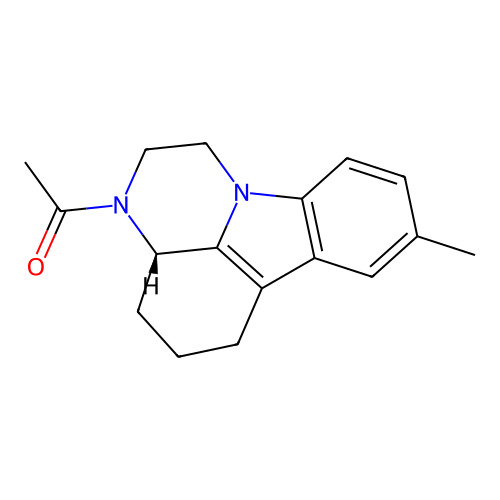 (S)-1-(8-methyl-3a,4,5,6-tetrahydro-1H-pyrazino[3,2,1-jk]carbazol-3(2H)-yl)ethanone structure
