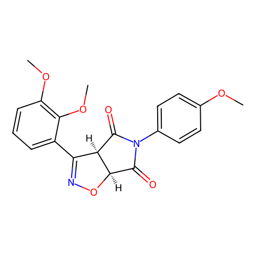 (3aR,6aS)-3-(2,3-dimethoxyphenyl)-5-(4-methoxyphenyl)-3a,6a-dihydropyrrolo[3,4-d][1,2]oxazole-4,6-dione structure