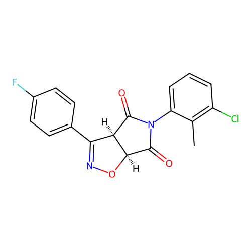(3aR,6aS)-5-(3-chloro-2-methylphenyl)-3-(4-fluorophenyl)-3a,6a-dihydropyrrolo[3,4-d][1,2]oxazole-4,6-dione structure
