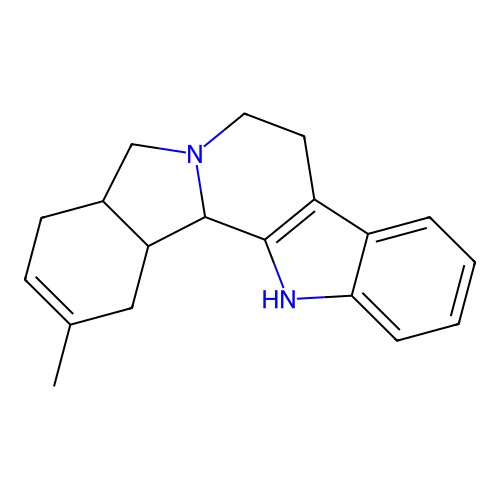 2-methyl-1,4a,5,7,8,13,13b,13c-octahydro-4H-benzo[1,2]indolizino[8,7-b]indole structure