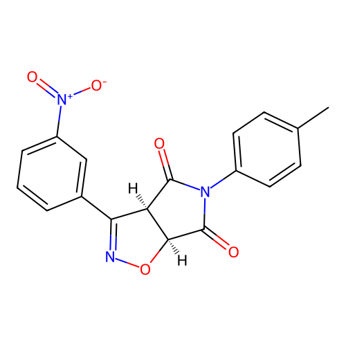 (3aR,6aS)-3-(3-nitrophenyl)-5-(p-tolyl)-3aH-pyrrolo[3,4-d]isoxazole-4,6(5H,6aH)-dione structure