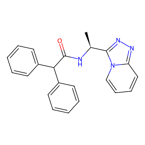 2,2-diphenyl-N-[(1S)-1-([1,2,4]triazolo[4,3-a]pyridin-3-yl)ethyl]acetamide structure